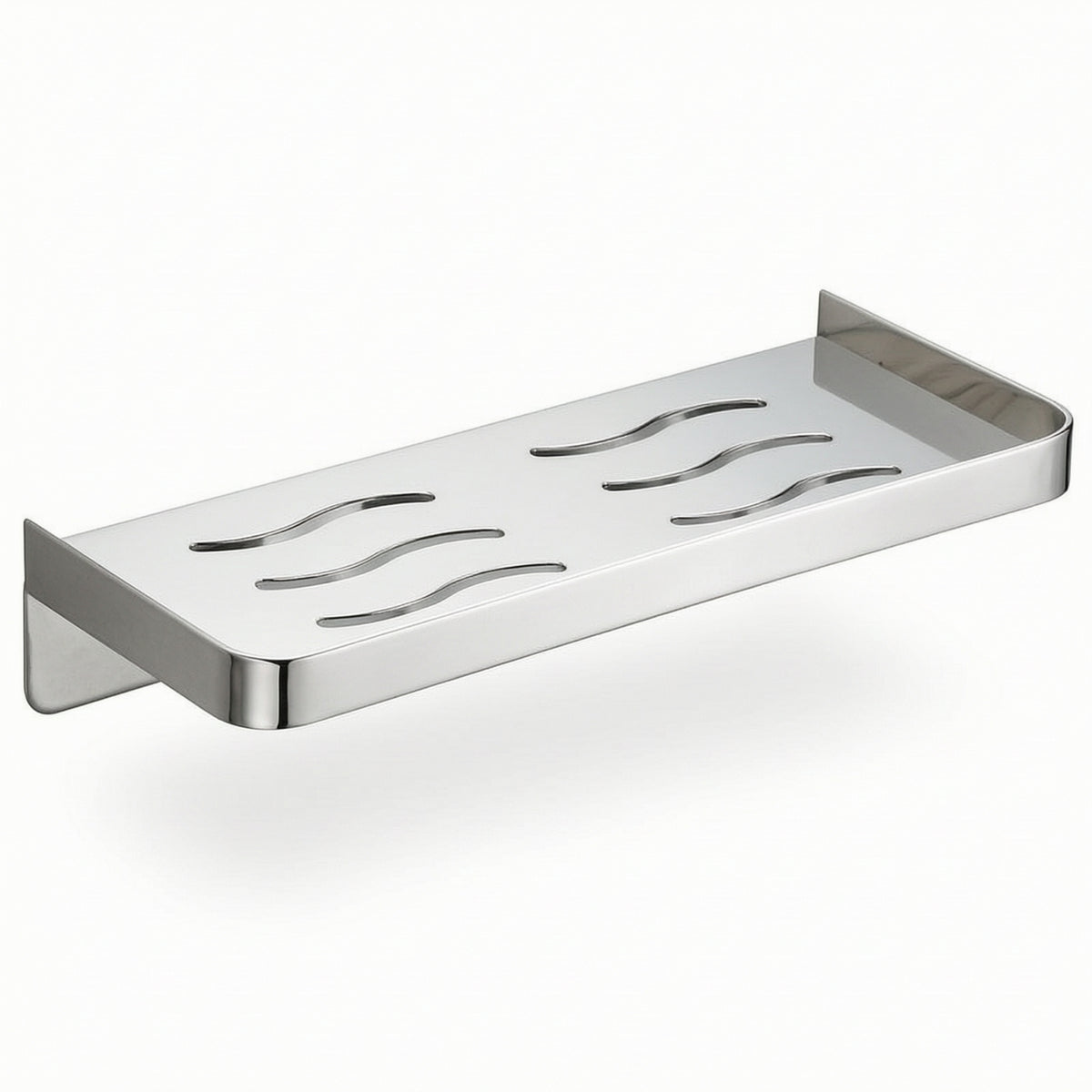 Space-Saving Wall-Mounted Shelf Rectangular Stainless Steel Shelf Bathroom Tray Easy to Install for Shower