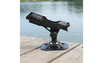 Pivoting Fishing Rod Holder with Base Secure Rod Holder with Deck Mount Long-Lasting Hardware Handshands-off for Anglers