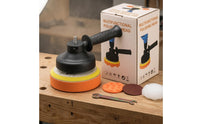 Drill Polishing Head Auxiliary Grip Drill Polishing Pad Holder Waxing Head Adapter Metal Shank Car Care Tool Black Plastic Body
