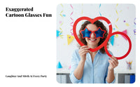 Oversized Design Giant Shaped Spectacles Exaggerated aesthetic and design comic Glasses Vividly Coloredly Colored Novelty lenswear Lightweight for entertainers, Cosplayers, Teenagers, Parties, Stage Performances, Photo Booths, Festivals