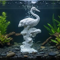 Resin Crane Figurine for Aquarium Landscape and Home Decor