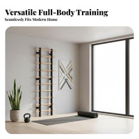 Wall Mounted European Ladder Multi-Functional Beech Wood Gym Ladder Structure Multifunctional European Ladder for Athletes, Families, Indoor