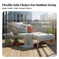 2 Pieces Nordic Design Wicker Loveseat Set space-saving Size Woven Loveseat and Table Comfortable paddings Outdoor Furniture weather-resistant for pairs, Apartment Dwellers, property owners, Balcony, Garden, Courtyard, rearyard
