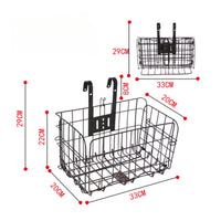 Front Foldable Bike Basket Rear Folding Cycle Basket Hanging Easy to Install for Students, Shopping