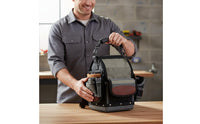 Large Capacity Multi-Pocket Tool Bag Thickened Portable Tool Tote Reinforced Zippers Wide Mouth Opening for Maintenance