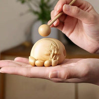 Wooden Fishes with Mallet Traditional Wooden Fishes Handcrafted Temple Block for Buddhists, Desk, Altar