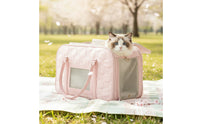 Pet Carrier Bag Quilted Soft-Sided Pet Carrier Breathable Cat Travel Bag for Small Dogs, Young Dogs