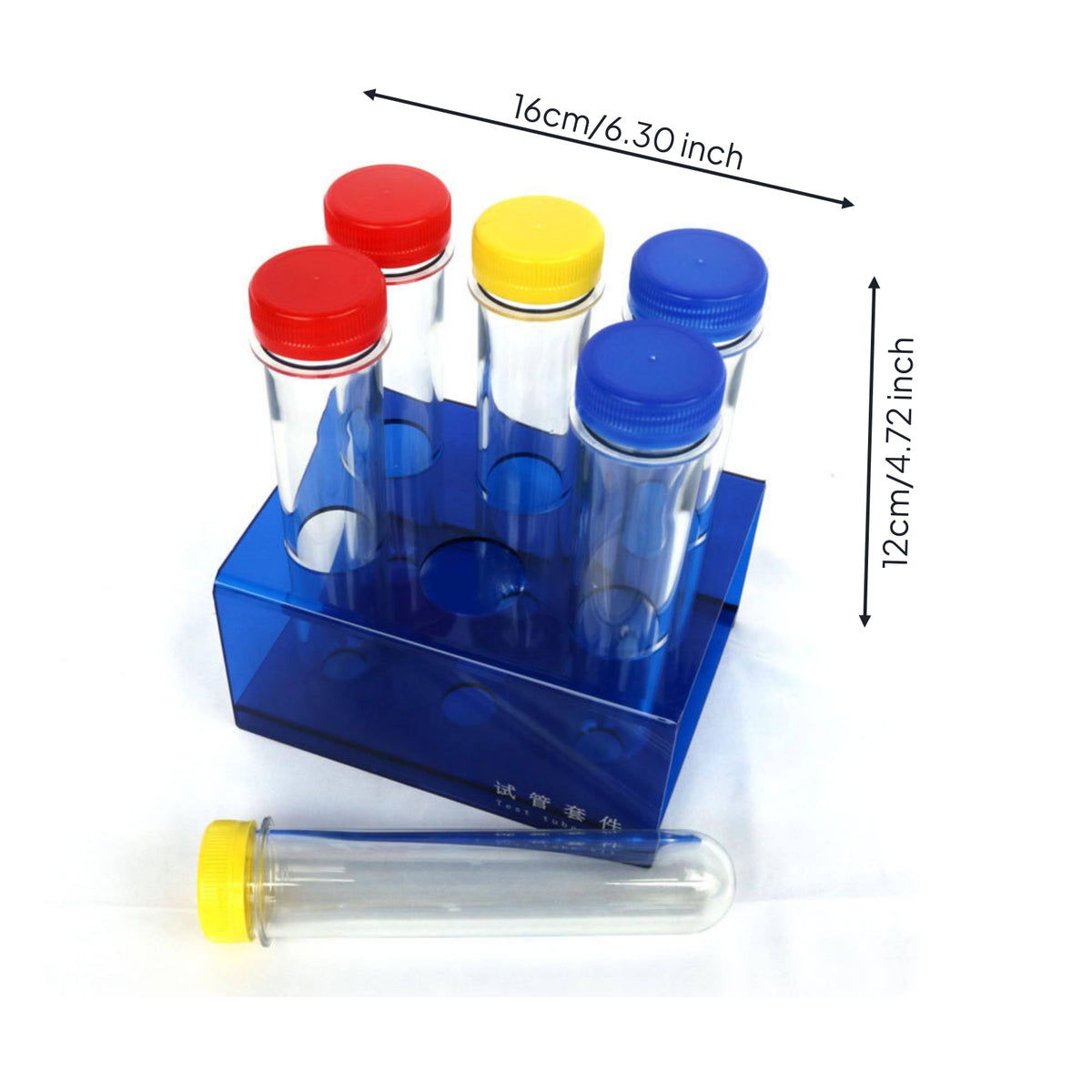 Test Tube Set with Rack Young Learner-Friendly Test Tubes with Rack Shatter-Resistant Science Experiment Kit for Students, Kids, Homeschool
