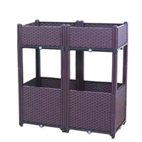 Modular Planter Box Self-Watering Planter with Water Reservoir Elevated Flower Box for Homeowners, Patio