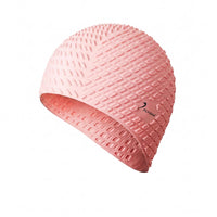 Enlarged Fit Teardrop Swim Cap Embossed Silicone Swim Cap Sleek Inner Opening Hand Wash