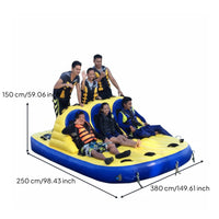 4 Pieces Boat Towable Multi Rider Towable Inflatable Water Sled Towable Water Tube Flying Fish Water Raft Crafted from Thickened PVC Suitable for Family Outings Group Water Sports Lake River Sea