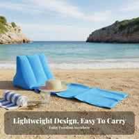 Inflatable Flocked Triangle Pillow Soft and Comfortable Inflatable Beach Backrest Flocked Air Mat Support for Travelers