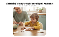 Wooden Easter Egg Fillers Candy Substitute Easter Reward Piece Fun Rewards Wooden Bunny Pieces for Young Children, Teachers, Classroom, Home