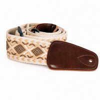 Guitar Strap with Leather Ends Jacquard Woven Guitar Strap Stylish for Live Performance