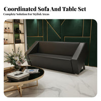 Modern Design 3-Seater Sofa and Table Combo Minimalist and design Reception Seating Streamlined visual appeal Lounge Set adaptable set for Interior Designers, Business Owners, Office Managers, Waiting Area, Studio, Public Space, Library