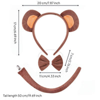 Monkey Hair Hoop Soft and Comfortable Headband Lightweight Primate Ears Headband for Kids, Halloween, Themed Events, School Plays