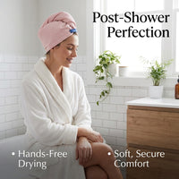 Microfiber Drying Towel Wrap for Women Weave Super Absorbent Lightweight Turban for Adults, Post Bath