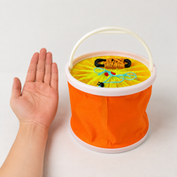 Livewell Bucket, Water Fetching, Folding Bucket, Metal Handle, Mesh Lid, Portable, Random Color
