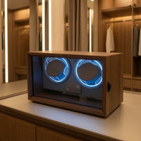 Watch Winder Cabinet Quiet Automatic Mechanical Watch Winding Box with Glass Door Retro for Men, Office