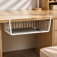 Under Shelf Storage Basket, Metal Wire Organiser, Hanging Storage Basket for Kitchen, Cupboard, Desk, Bedroom, Dormitory, Space Saving