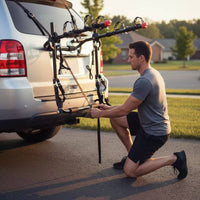 Strap-on Rear-Mounted Cycle Carrier Padded Car Trunk Bike Rack Universal Trunk Bike Rack Heavy-Duty for Cyclists