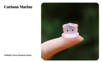 Micro Landscape Figurine Mystery Bag Small Marine Animal Figurines Cute Design Miniature Sea Animal Figure for Hobbyists, Terrarium, Fairy Garden
