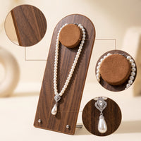 Jewelry Stand with Padded Bar Walnut-Tone Jewelry Display Stand Wooden Bracelet Holder for Vanity, Dresser, Retail Counter