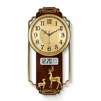 Vertical Wall Clock with Calendar Easy to Read Decorative Wall Clock Elegant Sleek for Entryway