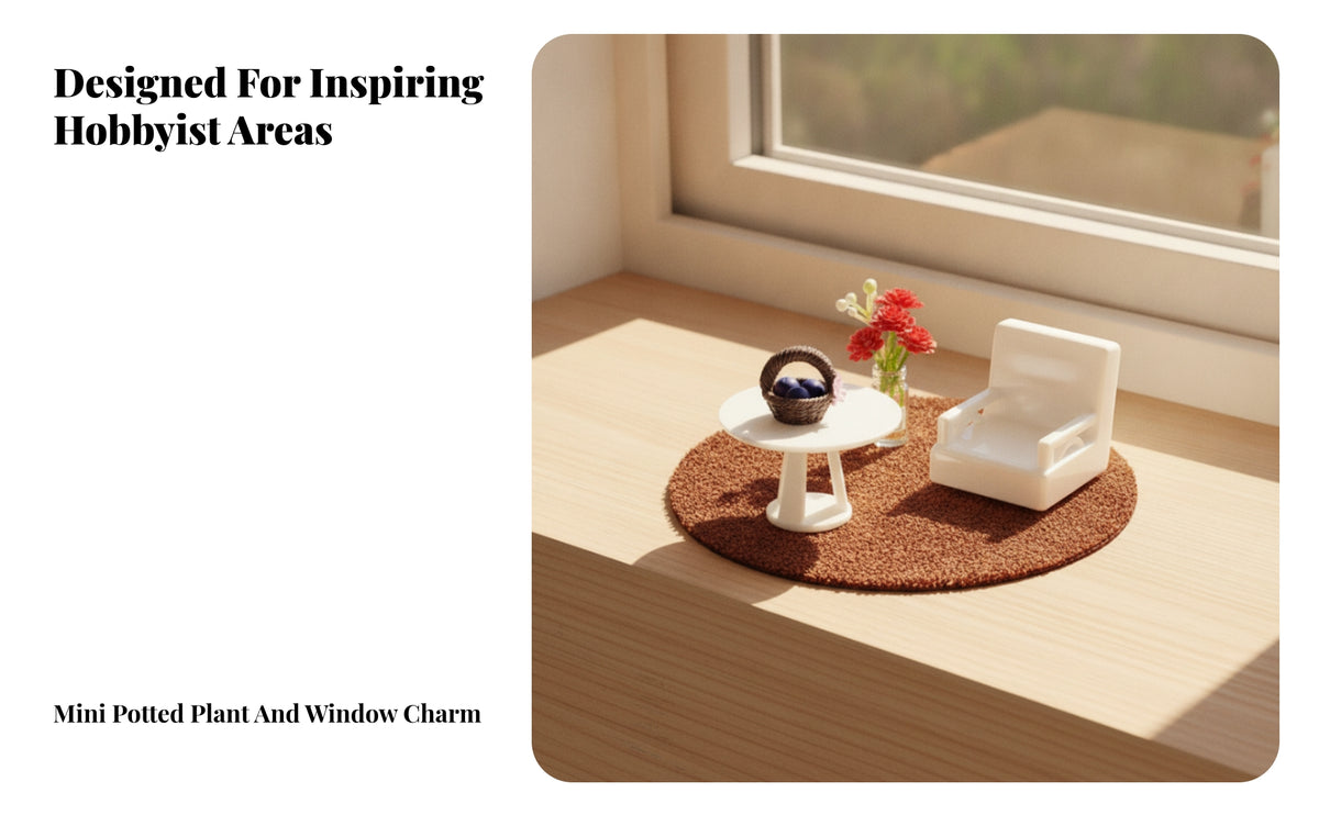 8 Pieces Mini Dollhouse Furniture | Clean Modern Look, Dollhouse Furniture Set, for Craft Displays