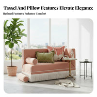 French design Curved tassel Settee Luxurious Feel Chaise Lounge Elegant Household Furniture Vintage Design for Interior Designers, Boutique Owners, Photographers, Living Room, Bedroom, Balcony, Photo Studio
