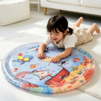 Marine Animal Water Play Mat Thickened Inflatable Water Mat Sealed Baby Splash Pad Smooth Vinyl for Tummy Time, Crawling Practice