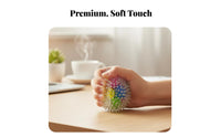 TPR Pressure Relief Sphere Textured Stimulation Rainbow Fruit Sphere Colorful Press Toy Long-Lasting Bouncy for Adults