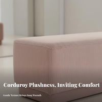 Corduroy Entryway Bench Long Rectangular Shape End-of-Bed Bench adaptable Usage Modern Design for Boutique Owners, book alcove
