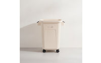 Slim Trash Bin with Wheels Mobile Kitchen Waste Bin Rectangular Wastebasket Space-Saving for Office