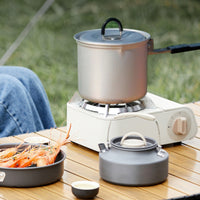 Camping Cook Pot with Folding Handle Camping Cook Pot with Lid Compact Cookware for Campers, Solo Hikers