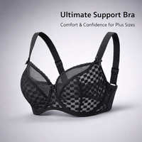 Bras for Women with Full Coverage Underwired Support and Minimizing Design, Breathable Nylon Mesh for Everyday Wear, Anti-Sagging Structure