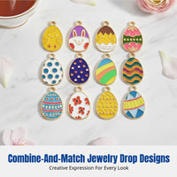 Easter Enamel Hare Oval Decoration, Alloy Cartoon Charms, DIY Jewelry Supplies, Mixed Random Styles, Holiday Craft