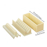 3-Piece Sushi Maker Set Food-Grade Plastic Sushi Mold Set Ribbed Sides Musubi Maker Mold