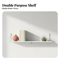 No-Drill Installation Single Floating shelf Space-Saving Wall Shelf Multi-Purpose Display Rack Strong Load-Bearing for Homeowners, Interior Decorators, Living Room, Bedroom, Bathroom, Entryway