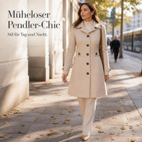 Women's Lapel Wool Blend Slim Fit Blazer Coat