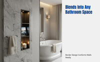 Bathroom Niche Shelf, Stainless Steel Built-In Storage Rack, Metal Finish Shower Organizer