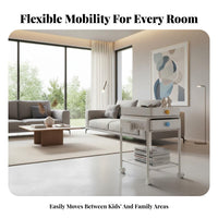 Multifunctional Under Desk Storage Cart Space-Saving Design 3-Tier Rolling Cart 360° Rotating Wheels Under Desk Storage Organizer Large Capacity for Students, Kids, Study Room, Playroom