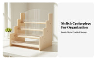 Wooden Card Display Rack Tiered Design Greeting Card Organizer Rack for Crafters