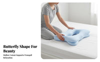 High Rebound Latex Beauty Pillow Breathable Butterfly Side Sleeper Pillow Medium-Firm Support for Adults, Women, Nightly Sleep, Resting, Bed