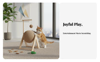 Cat Scratching Sphere Furniture Protection Sisal Rope Scratcher Sphere Wooden Stand Cat Scratcher Interactive Pet Supplies
