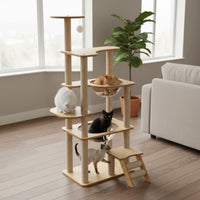 Large Cat Climbing Tree resistant Sisal Scratching Column Structure Double Tunnel Furry Friend Accessory