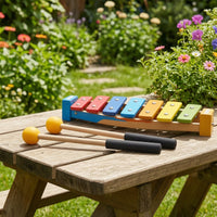 Wooden Percussion Mallets Burr Musical Play Mallets Smooth Wooden Mallet for Kids, Young Children, Music Classrooms, Home Activities