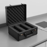 Black Aluminum Carrying Case Portable Aluminum Tool Case Foam Padded Storage for Travel, Workshop