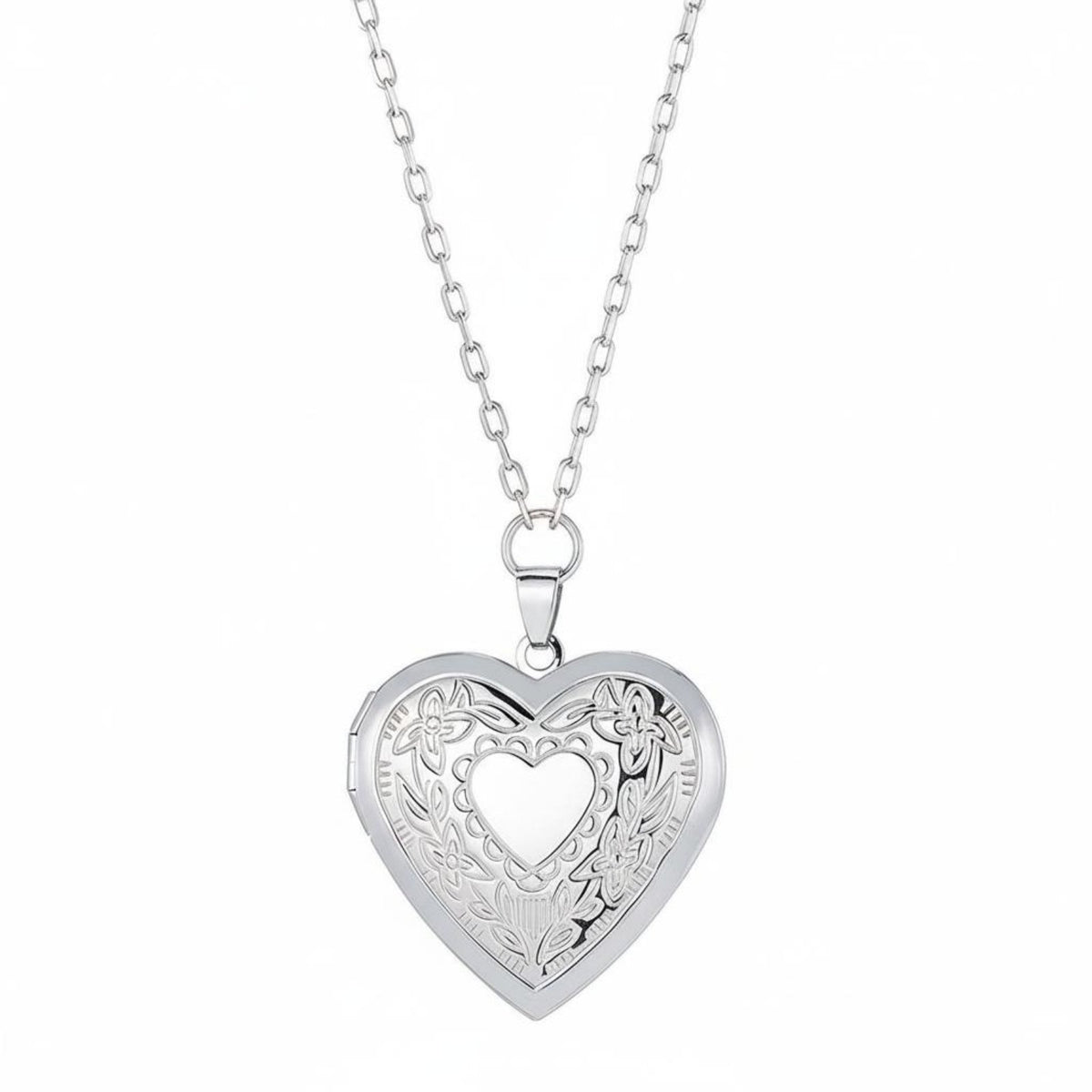 Heart Locket Necklace Photo Frame Locket Adjustable Chain Keepsake for Mothers Day