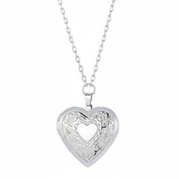 Heart Locket Necklace Photo Frame Locket Adjustable Chain Keepsake for Mothers Day